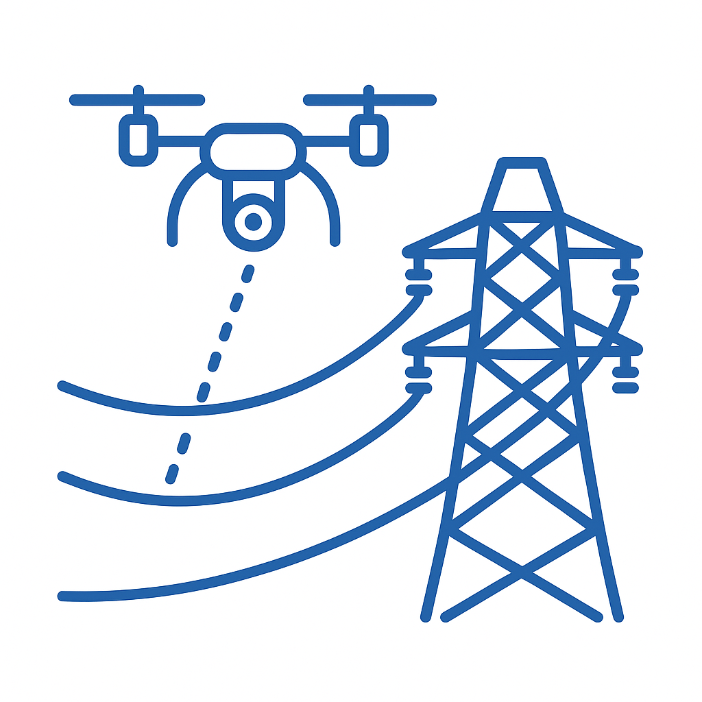 Drone inspecting a bridge